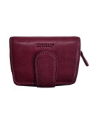Old River Damen Leder Geldbörse Klein, Damen Portemonnaie, Lederbörse Vintage lila