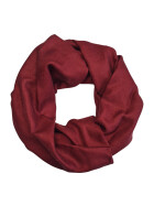Damen Loop Schal Herbst /Winter Unifarben, weicher Schlauchschal, leichter Halstuch Rundschal Einfarbig Bordeaux