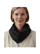 Damen Loop Schal Herbst /Winter Unifarben, weicher Schlauchschal, leichter Halstuch Rundschal Einfarbig Schwarz