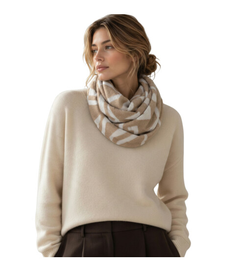 Damen Loop Schal, Schlauchschal weich, Damen Halstuch Herbst - Winter, weicher Rundschal Bunt