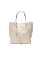 Damen Leder Shopper, stabile Schultertasche aus hartem Leder, Tote Bag mit Schulterriemen