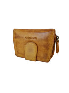 Old River Damen Leder Geldbörse Klein, Damen Portemonnaie, Lederbörse Vintage
