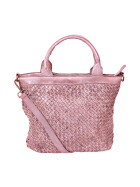 Damen Tasche Leder, Beuteltasche, Leder Schultertasche geflochten, Shopper